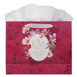 Love Red Hummingbird Large Landscape Gift Bag - 1 Corinthians 13:4