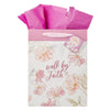 Walk by Faith Pink Cosmos Large Portrait Gift Bag - 2 Corinthians 5:7 - KI Gifts Christian Supplies