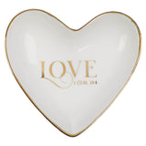 Love White Ceramic Trinket Tray - 1 Corinthians 13:4 - KI Gifts Christian Supplies