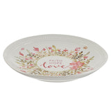 Faith, Hope, Love Pink Floral Ceramic Plate