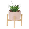 Sophia Pink Planter Pot and Bamboo Stand