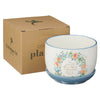 Sweet Friendship Bright Floral Wreath Ceramic Planter with Saucer - Proverbs 27:9