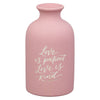 Love is Patient Pink Ceramic Table Vase - 1 Corinthians 13:4 - KI Gifts Christian Supplies