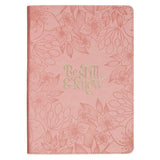 Be Still and Know Pink Floral Faux Leather Classic Journal - Psalm 46:10 - KI Gifts Christian Supplies
