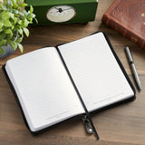 Man of God Espresso Brown and Walnut Faux Leather Classic Journal with Zipper Closure - 1 Timothy 6:11