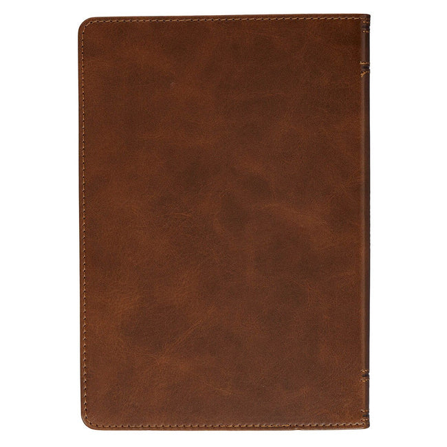 Stand Firm in the Faith Honey-brown and Espresso Faux Leather Classic Journal - 1 Corinthians 16:13