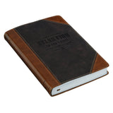 Stand Firm in the Faith Honey-brown and Espresso Faux Leather Classic Journal - 1 Corinthians 16:13