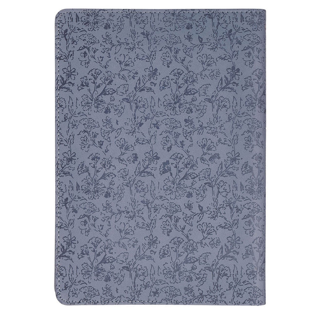 Strength and Dignity Blue Cottage Garden Faux Leather Classic Journal - Proverbs 31:25
