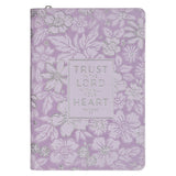 Trust in the Lord Lilac Floral Classic Journal with Zipper Closure - Proverbs 3:5