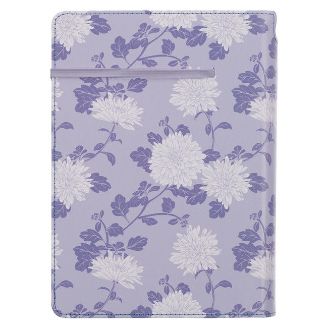 I Know the Plans Purple Floral Classic Journal with Elastic Closure and Pen Holder - Jeremiah 29:11