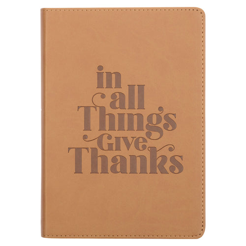 Give Thanks Tan Faux Leather Classic Journal