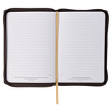 Man of God Honey-brown and Espresso Faux Leather Journal with Zipper Closure - 1 Timothy 6:11