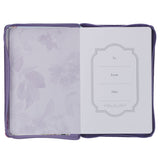 Strength & Dignity Hummingbird Purple Faux Leather Classic Journal with Zipper Closure - Proverbs 31:25