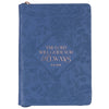 The Lord Will Guide You Blue Faux Leather Classic Journal with Zipper Closure - Isaiah 58:11 - KI Gifts Christian Supplies