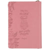 Trust With All Your Heart Pink Faux Leather Classic Journal with Zipper Closure - Proverbs 3:5-6