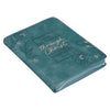 Through Christ Teal Faux Leather Journal with Zippered Closure - Philippians 4:13