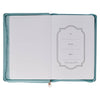 Through Christ Teal Faux Leather Journal with Zippered Closure - Philippians 4:13