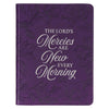 New Mercies Purple Floral Faux Leather Handy-sized Journal - Lamentations 3:22-23 - KI Gifts Christian Supplies