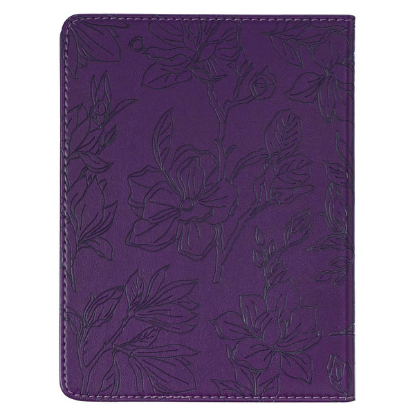 New Mercies Purple Floral Faux Leather Handy-sized Journal - Lamentations 3:22-23