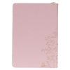 Strength and Dignity Pink Faux Leather Journal with Zippered Closure - Proverbs 31:25