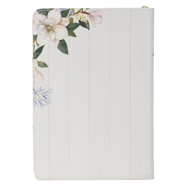 Strength and Dignity Blush Magnolia Faux Leather Journal - Proverbs 31:25