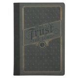 Trust in the Lord Charcoal Faux Leather Classic Journal - Proverbs 3:5 - KI Gifts Christian Supplies