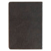 Strong and Courageous Espresso and Saddle Tan Faux Leather Classic Journal - Joshua 1:9