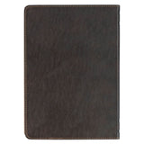 Strong and Courageous Espresso and Saddle Tan Faux Leather Classic Journal - Joshua 1:9