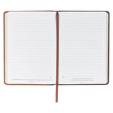 Strong and Courageous Espresso and Saddle Tan Faux Leather Classic Journal - Joshua 1:9