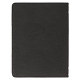 Be Strong and Courageous Black and Gray Faux Leather Handy-sized Journal - Joshua 1:9