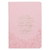 Under His Wings Pink Faux Leather Classic Journal with Zipper Closure - Psalm 91:4 - KI Gifts Christian Supplies