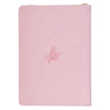 Under His Wings Pink Faux Leather Classic Journal with Zipper Closure - Psalm 91:4