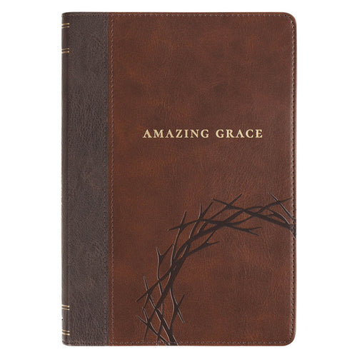 Amazing Grace Brown Crown of Thorns Classic Faux Leather Journal - Isaiah 53:3 - KI Gifts Christian Supplies
