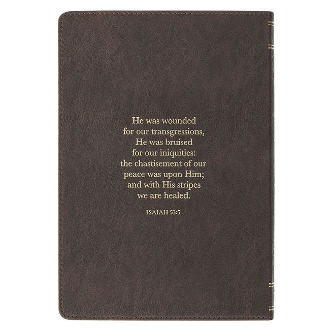 Amazing Grace Brown Crown of Thorns Classic Faux Leather Journal - Isaiah 53:3