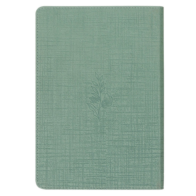 Faith Teal Floral Faux Leather Classic Journal - 2 Corinthians 5:7