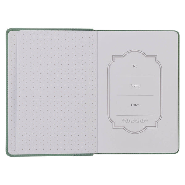 Faith Teal Floral Faux Leather Classic Journal - 2 Corinthians 5:7