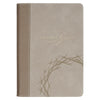 Amazing Grace Taupe Crown of Thorns Classic Faux Leather Journal - Isaiah 53:5 - KI Gifts Christian Supplies