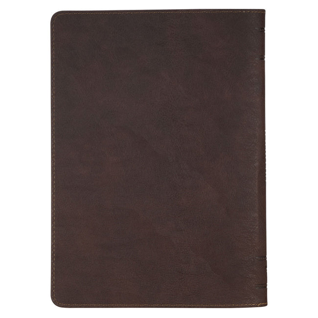 The Plans Cocoa Brown and Taupe Faux Leather Classic Journal with Zipper Closure - Jeremiah 29:11
