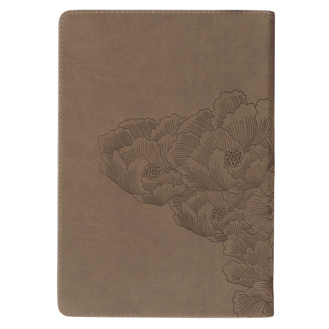 Be Strong and Courageous Ash-brown Faux Leather Journal with Zipper Closure - Joshua 1:9