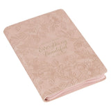 Everything Beautiful Blush Floral Faux Leather Journal with Zipper Closure - Ecclesiastes 3:11