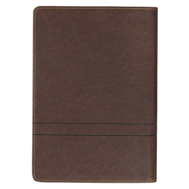 Faith Chestnut Brown Faux Leather Classic Journal with Zipper Closure - Matthew 17:20