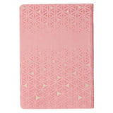 Be Still and Know Geometric Pink Faux Leather Journal with Zipper Closure - Psalm 46:10