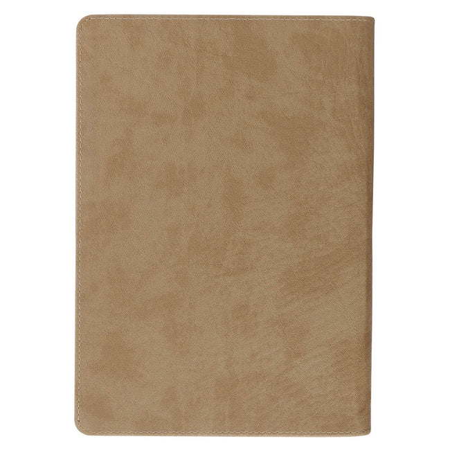 Be Strong and Courageous Lion Tan Faux Leather Journal with Zipper Closure - Joshua 1:9