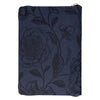 Amazing Grace Navy Blue Floral Faux Leather Classic Journal Zipper Closure