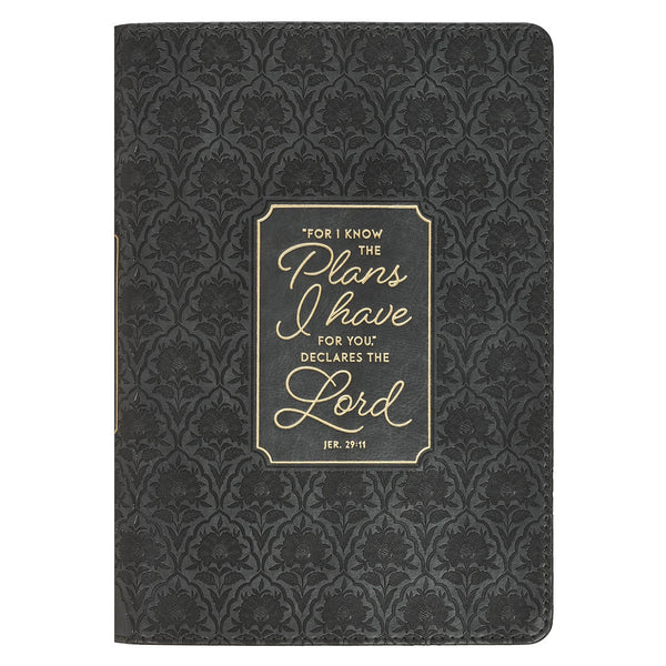 I Know the Plans Graphite Gray Classic Journal—Jeremiah 29:11 - KI Gifts Christian Supplies