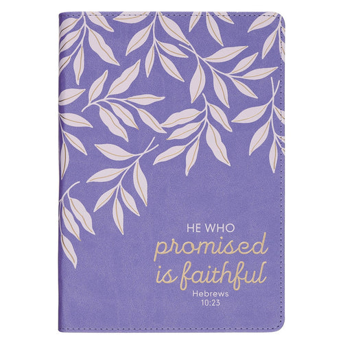Faithful Promise Lavender Garden Faux Leather Classic Journal - Hebrews 10:23 - KI Gifts Christian Supplies