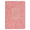 Trust Pink Floral Faux leather Classic Journal with Zipper Closure - Isaiah 40:31 - KI Gifts Christian Supplies