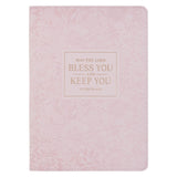 Bless and Keep You Blush Bloom Faux Leather Classic Journal - Numbers 6:24 - KI Gifts Christian Supplies