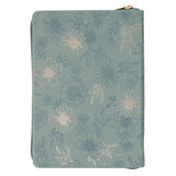 Be Still and Know Teal Floral Faux Leather Classic Journal with Zipper Closure - Psalm 46:10