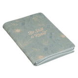 Be Still and Know Teal Floral Faux Leather Classic Journal with Zipper Closure - Psalm 46:10